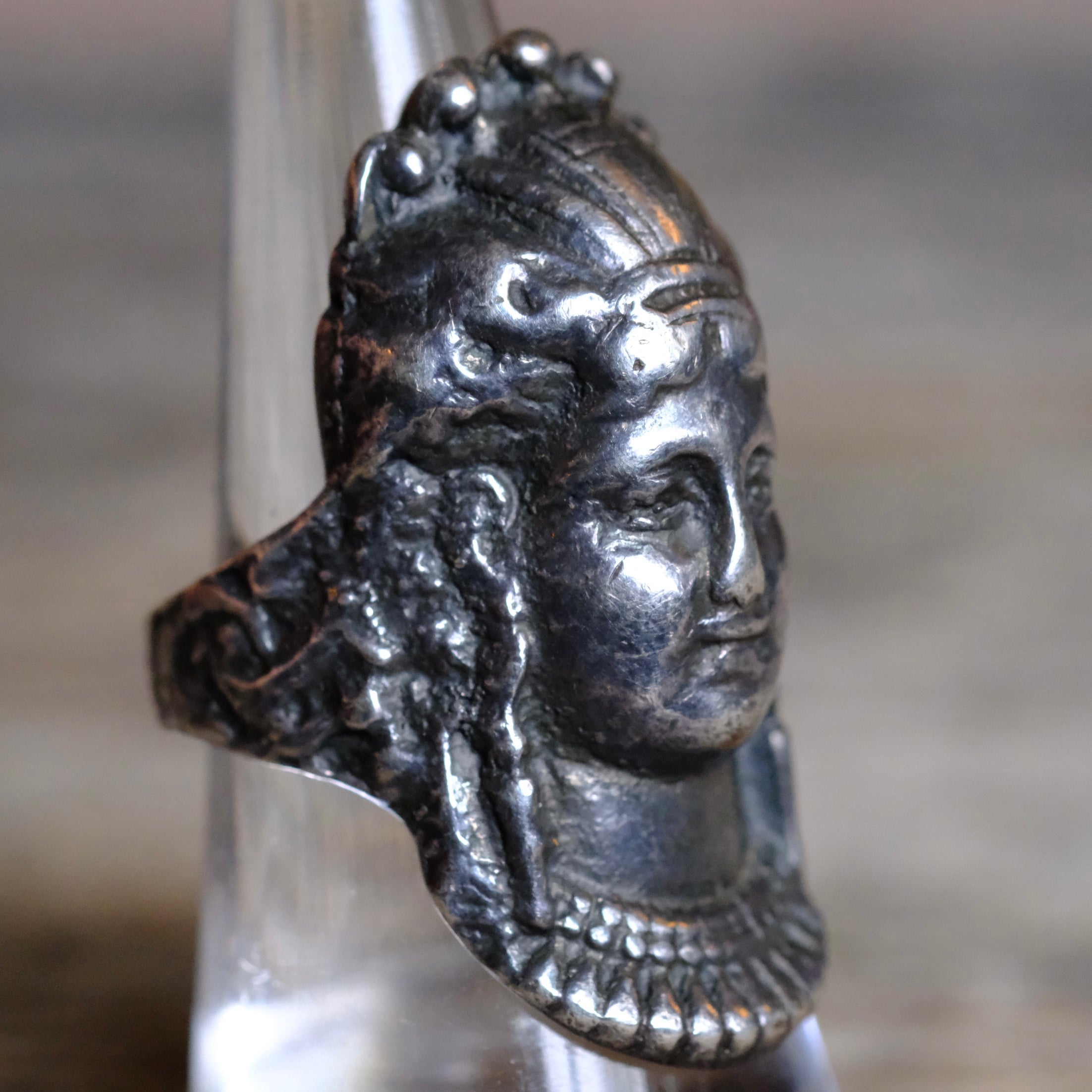Vintage Sterling Silver Warrior Ring 7.5
