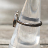 Vintage Sterling Coral and Abalone Inlay Ring 6.5