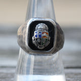 Vintage Sterling Crest Signet Ring 8.75