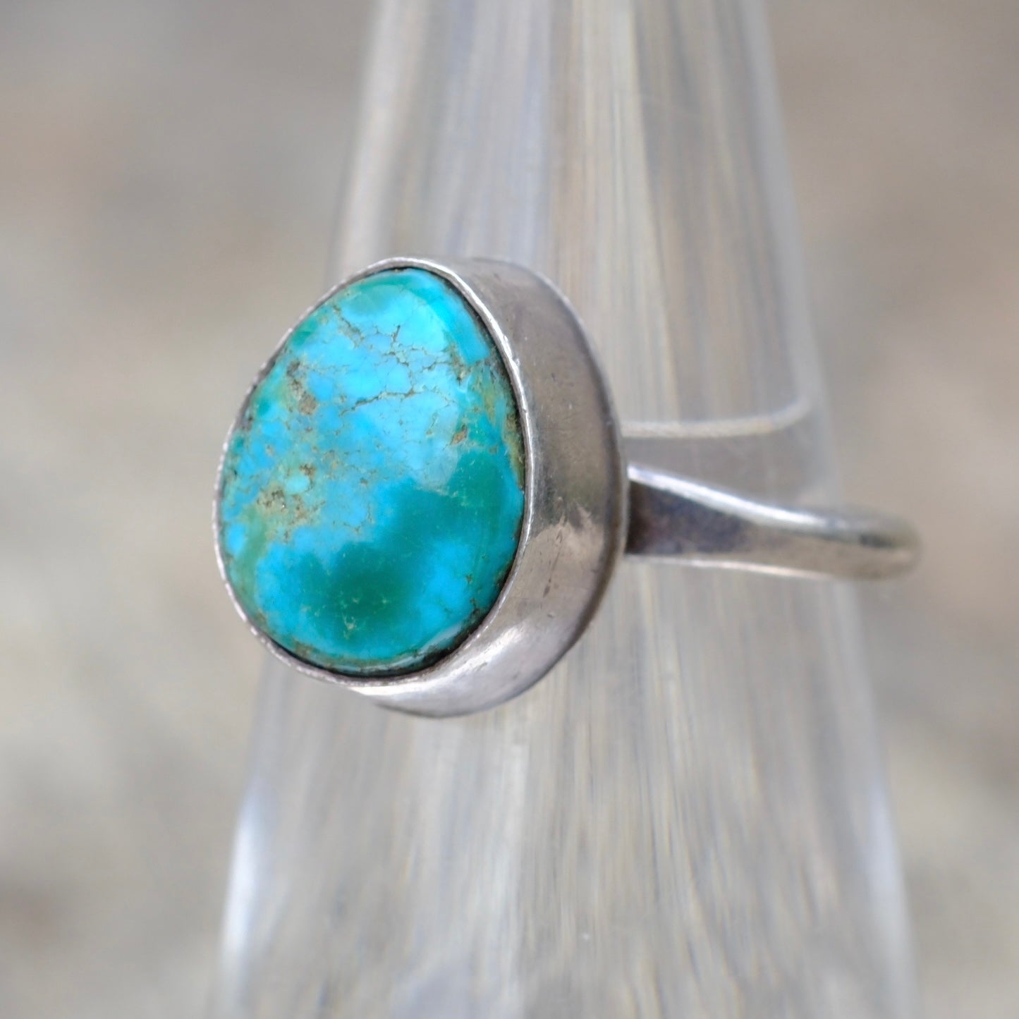 Vintage Sterling Turquoise Ring 5.5
