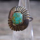 Vintage Sterling Turquoise Ring 4.5