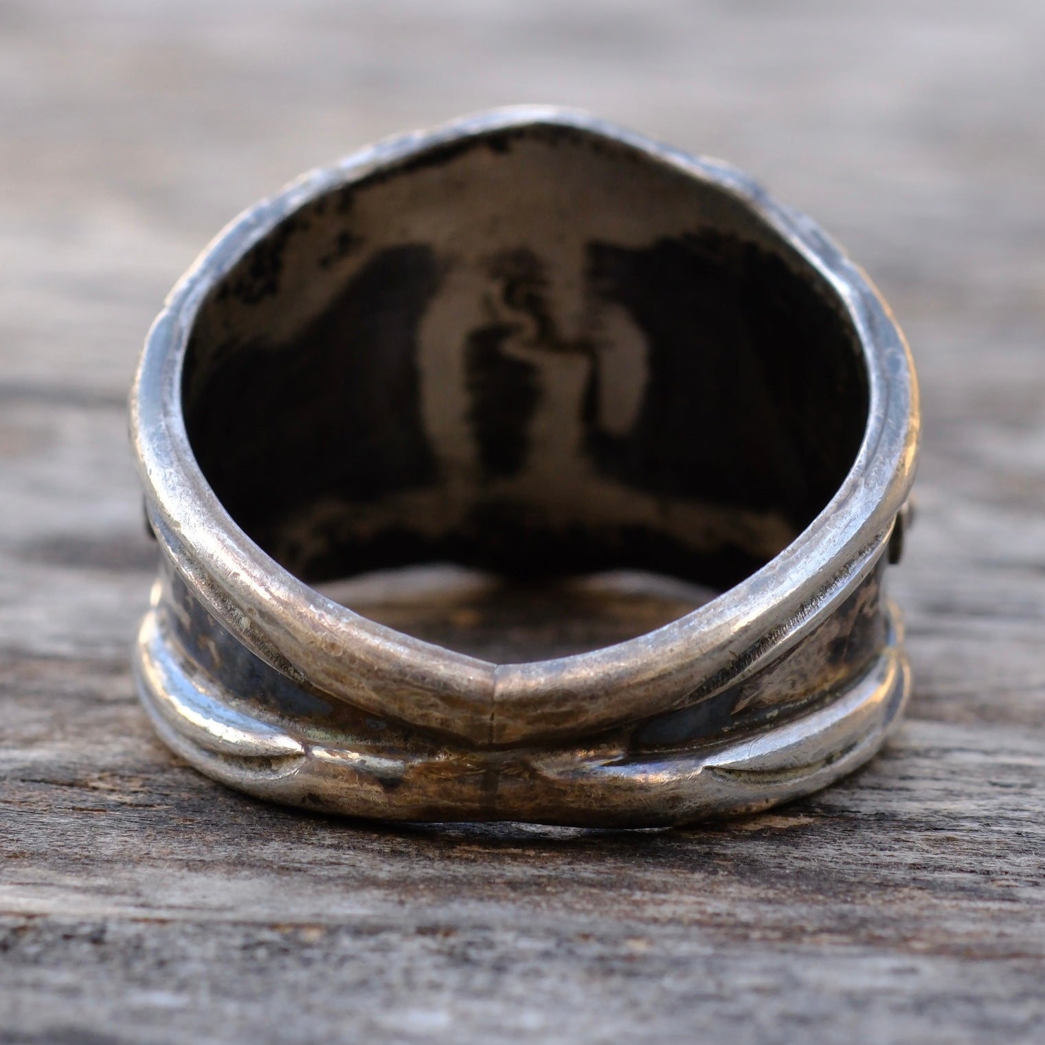 Vintage Sterling Turquoise Band Ring 12