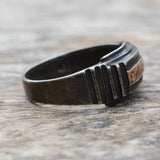 Vintage Sterling and Gold Manila Band Ring 9.25