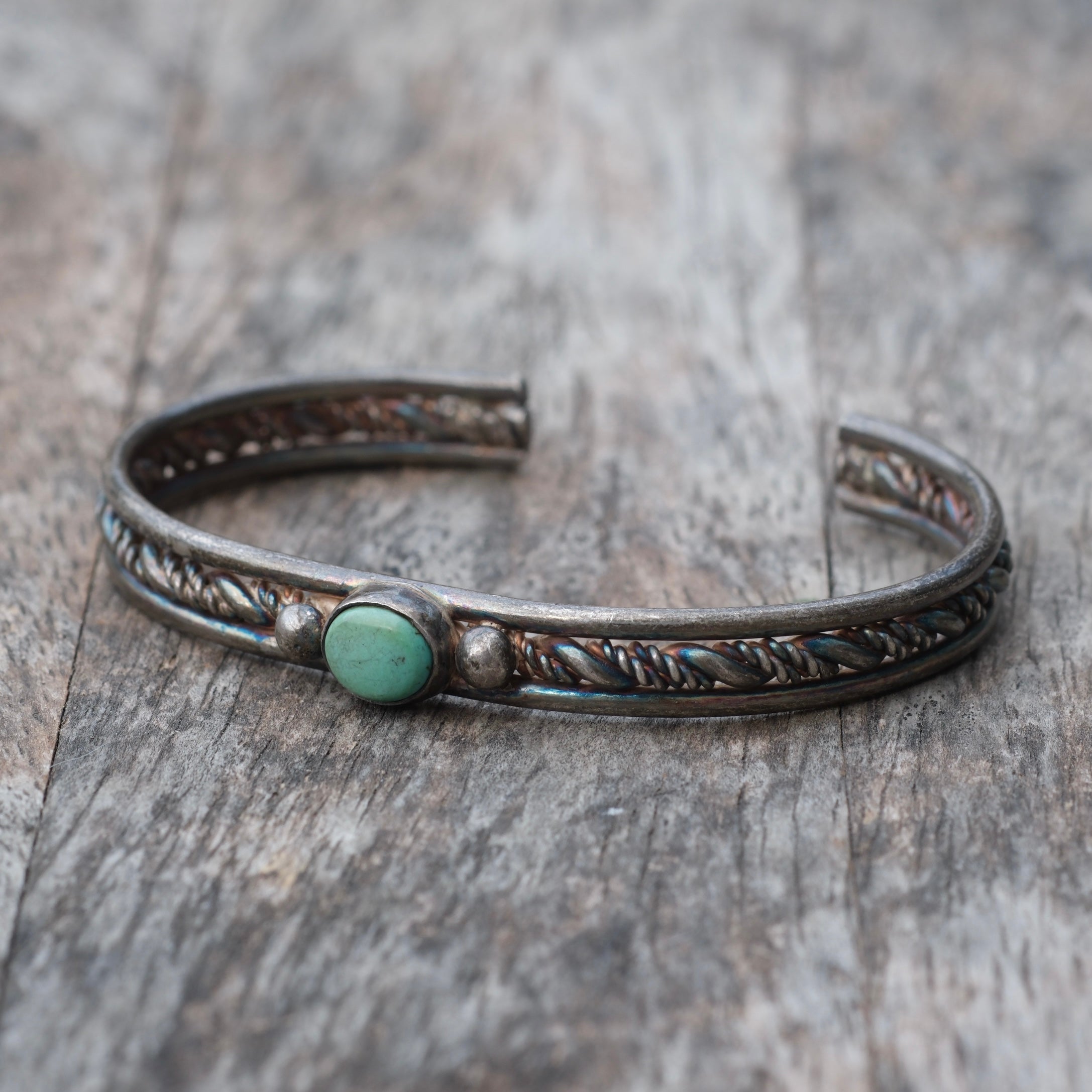 Vintage Sterling Turquoise Cuff Bracelet