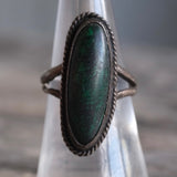 Vintage Sterling Green Stone Roper Ring 7.5