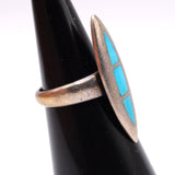 Vintage Sterling Turquoise Inlay Ring 5