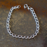 Vintage Sterling Silver Curb Chain Bracelet 7"