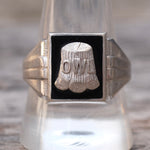 Vintage Sterling OWL Signet Ring 11.5