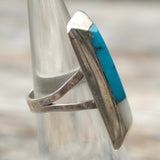 Vintage Sterling Turquoise and MOP Inlay Ring 5