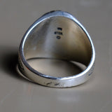 Vintage Sterling Onyx Thunderbird Ring 11.75