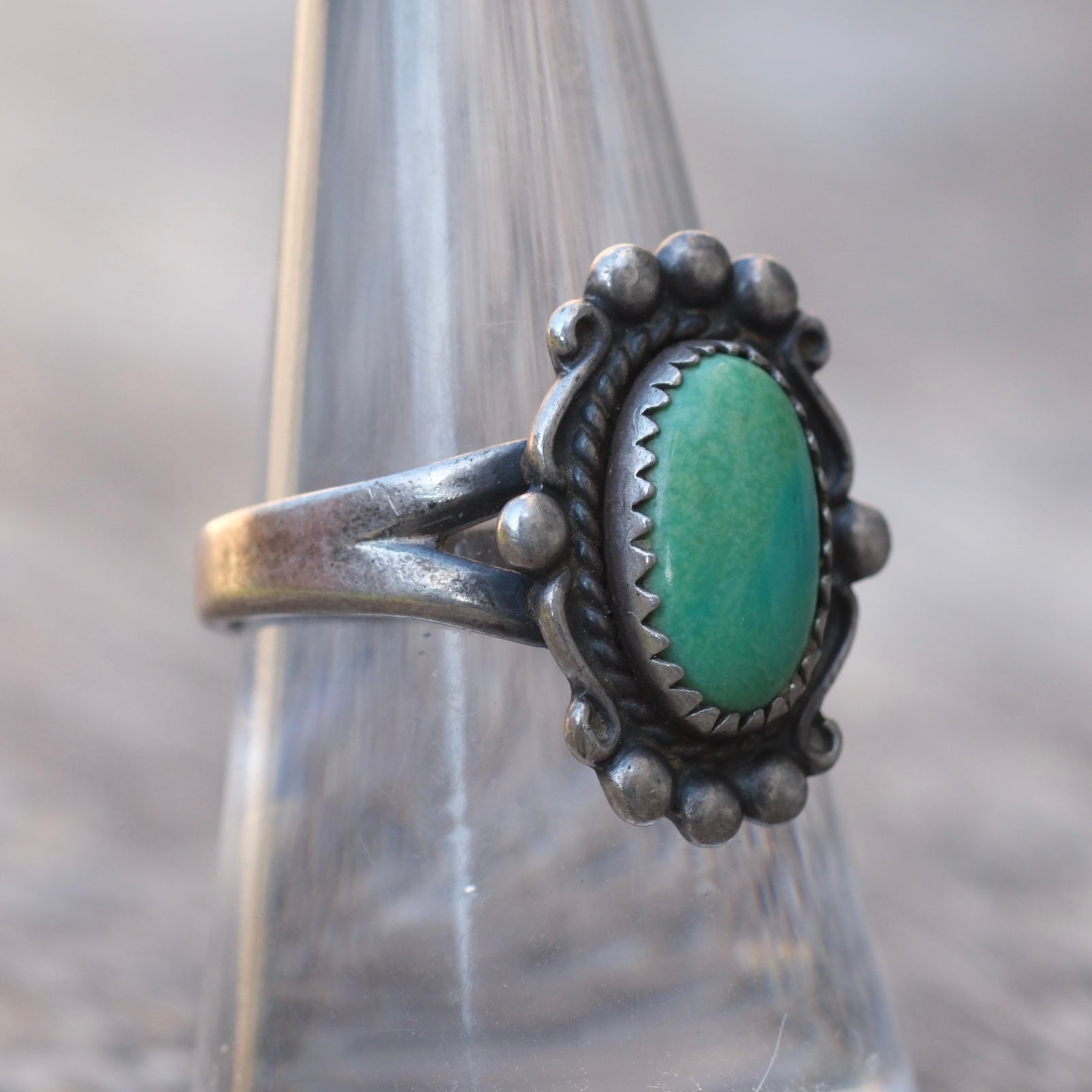 Vintage Sterling Turquoise Ring 8