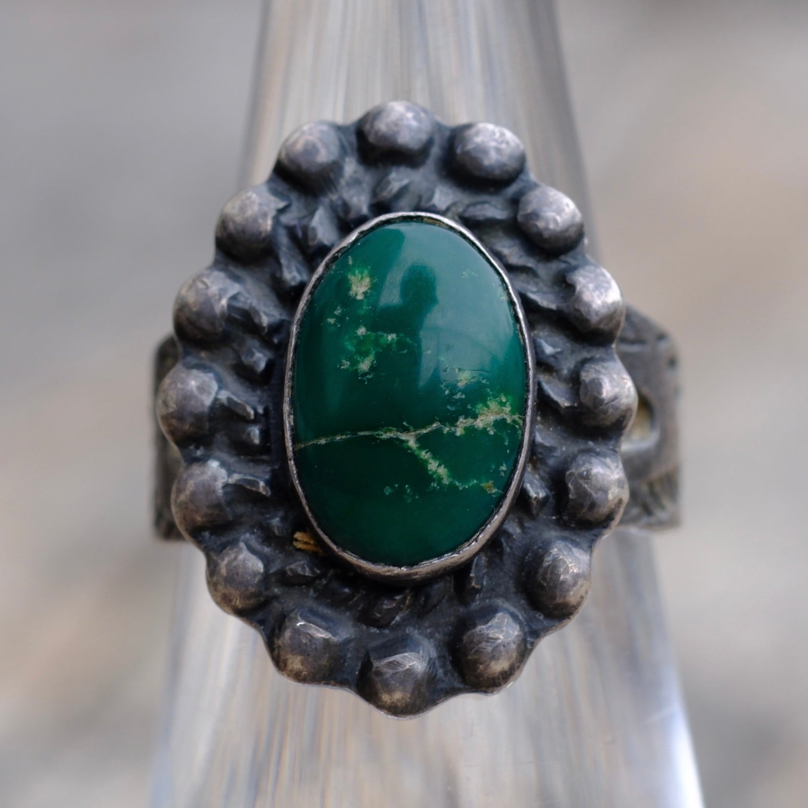 Vintage Sterling Fred Harvey Era Turquoise Ring 5