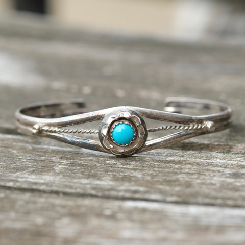 Vintage Sterling Turquoise Cuff