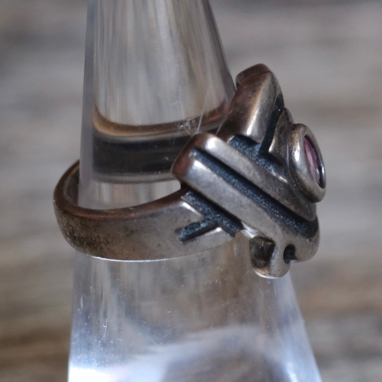 Vintage Sterling Ameythst Ring 5