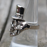 Vintage White Bronze Biker Ring 8.5