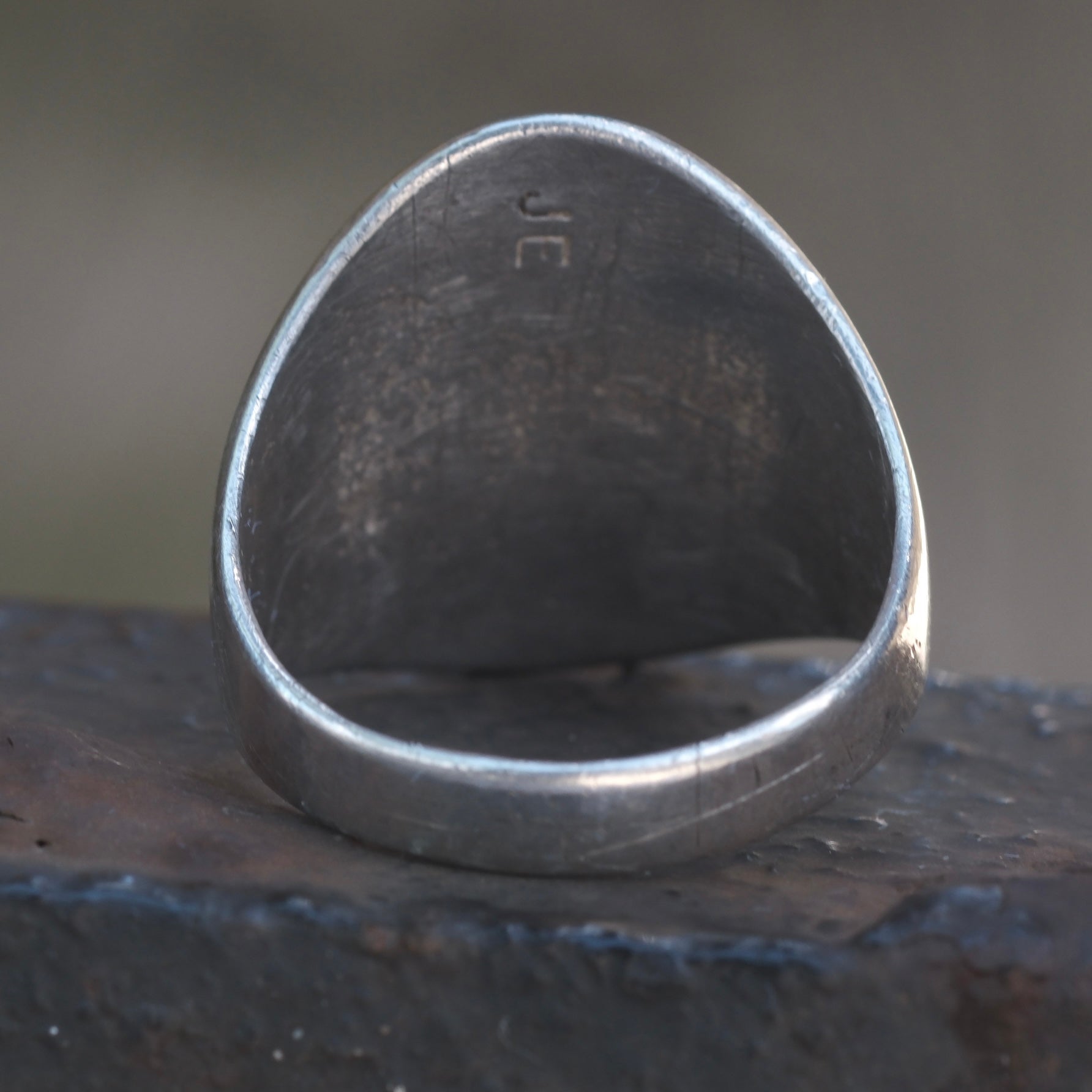 Vintage Sterling Zuni Inlay Eagle Ring 13.5