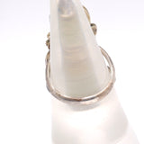 Vintage Sterling 2-Stone mother Of Pearl Feather Ring 5.5