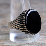 Vintage Sterling Onyx Ring 12.75