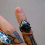 Vintage Sterling Turquoise Roper Ring 4.25
