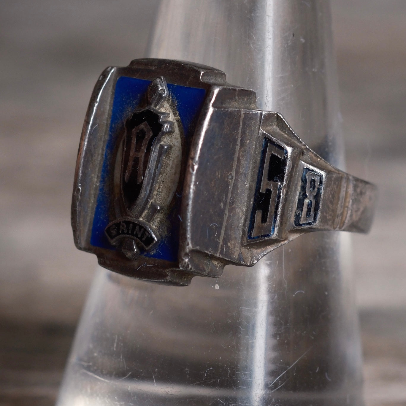 Vintage Sterling 1958 Class Ring 9.25