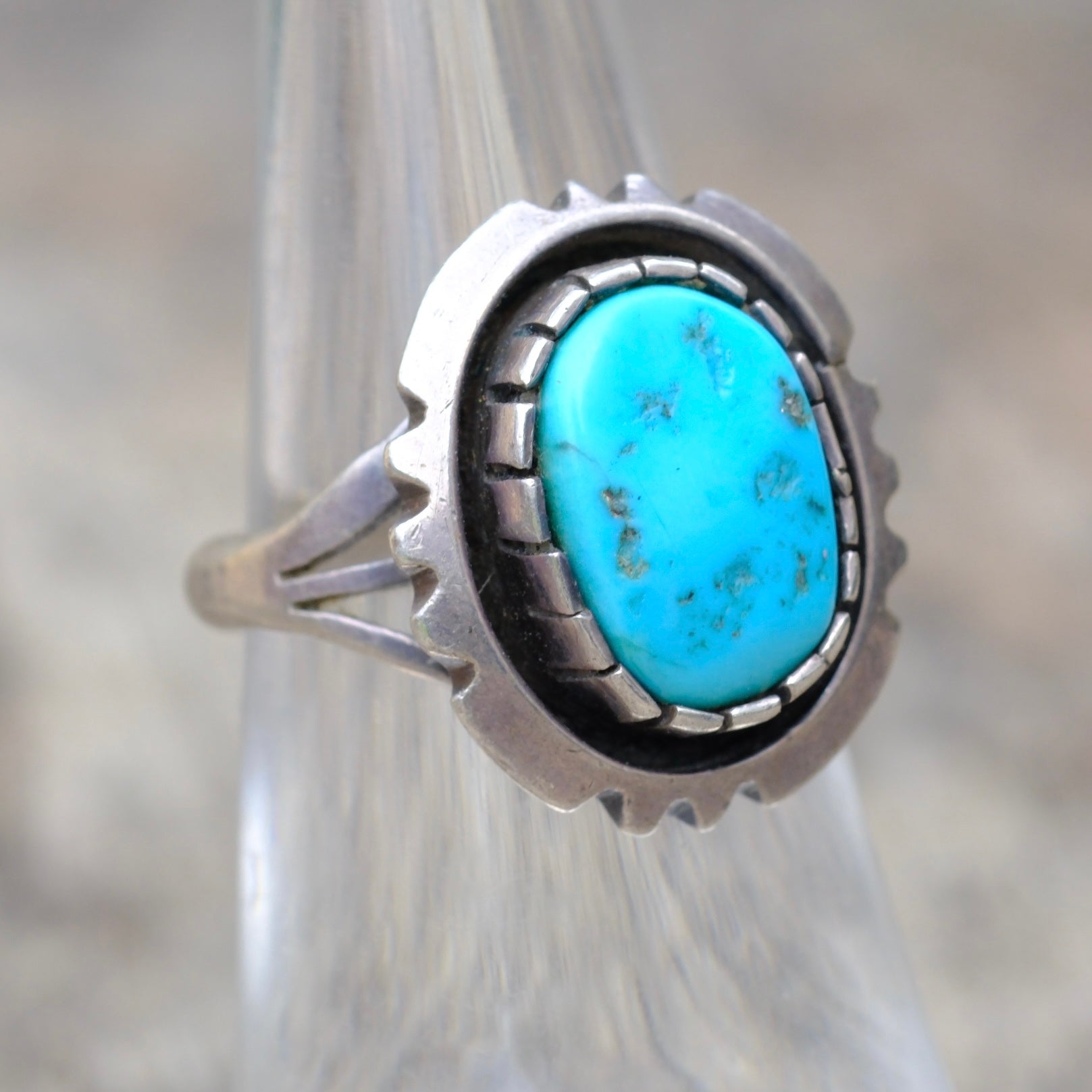 Vintage Sterling Turquoise Ring 6