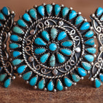 Vintage Sterling Zuni Cluster Cuff Bracelet