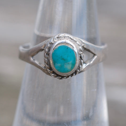 Vintage Sterling Turquoise Ring 5.5