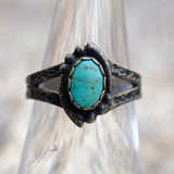 Vintage Sterling Turquoise Ring 6.75