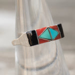 Vintage Sterling Inlay Band 6.75