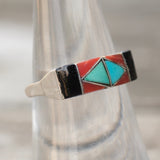 Vintage Sterling Inlay Band 6.75