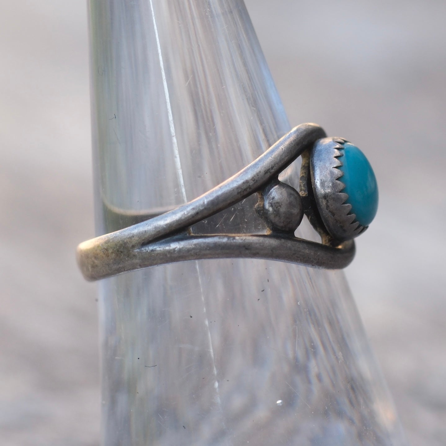Vintage Sterling Turquoise Ring 7.25