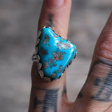 Vintage Sterling Chunky Turquoise Ring 4