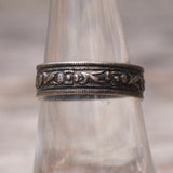 Vintage Sterling Silver Scroll Band 6.75
