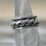Vintage Sterling Chain Spinner Ring 5.5
