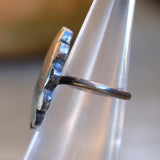 Vintage Sterling Turquoise Inlay Flower Ring 4.5