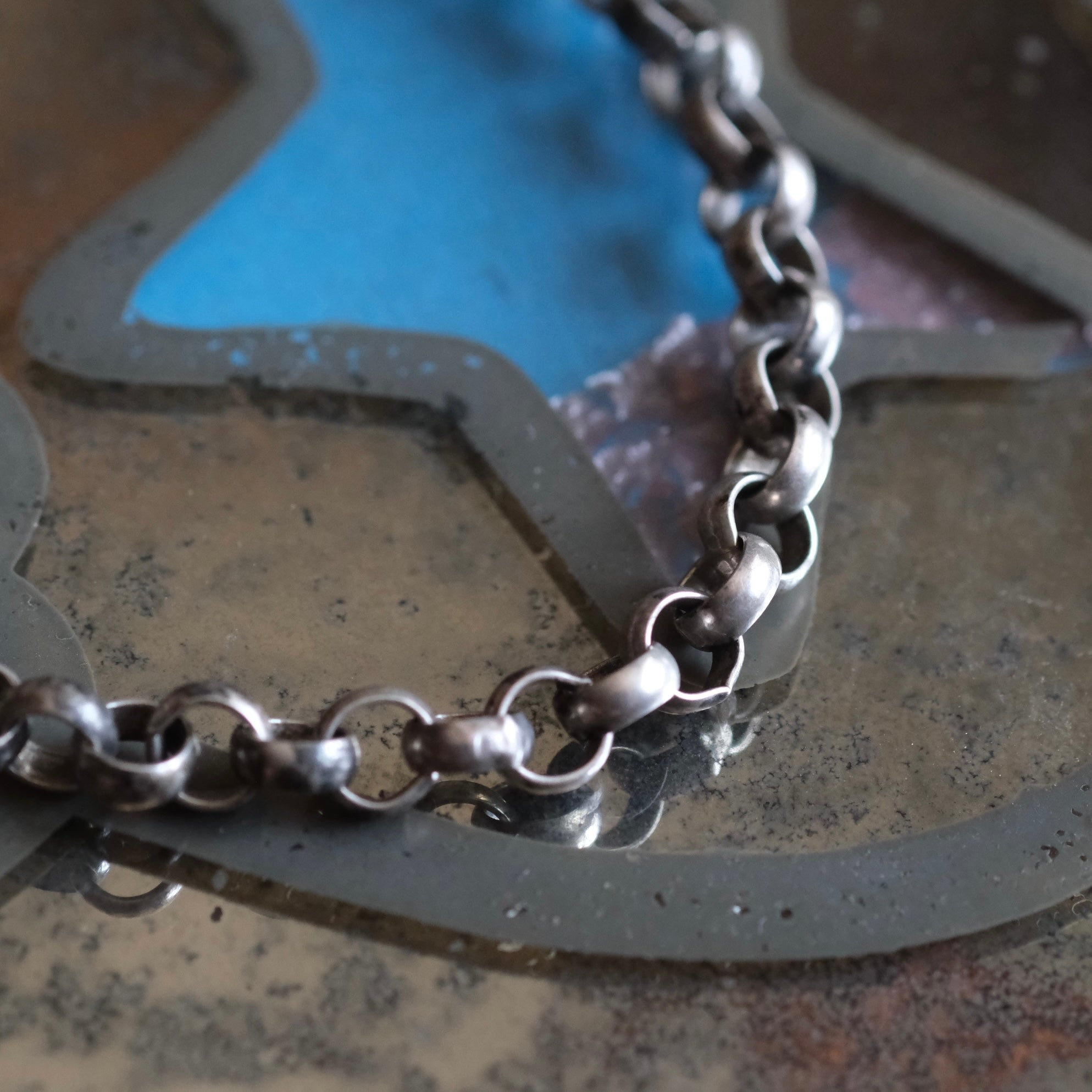 Vintage Sterling Rolo Chain Bracelet 7.5"