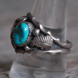 Vintage Sterling Turquoise and Coral Ring 11.25