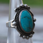 Vintage Sterling Turquoise Ring 4.75