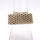 Vintage Sterling Woven Chain Ring 6.75