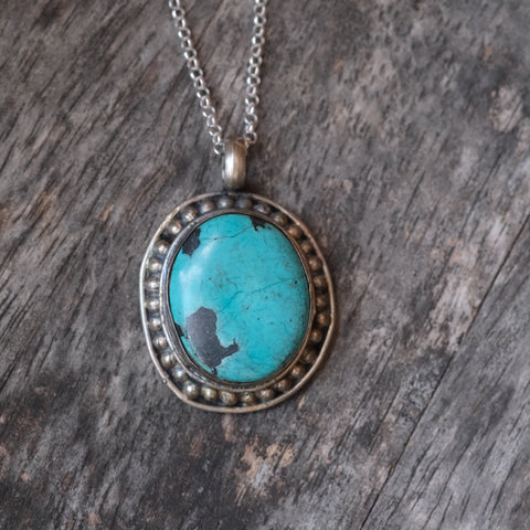 Vintage Sterling Turquoise Necklace