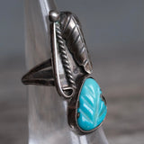 Vintage Sterling Faceted Turquoise Ring 5.25