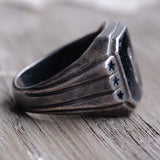 Vintage Sterling I Initial Signet Ring 9.25