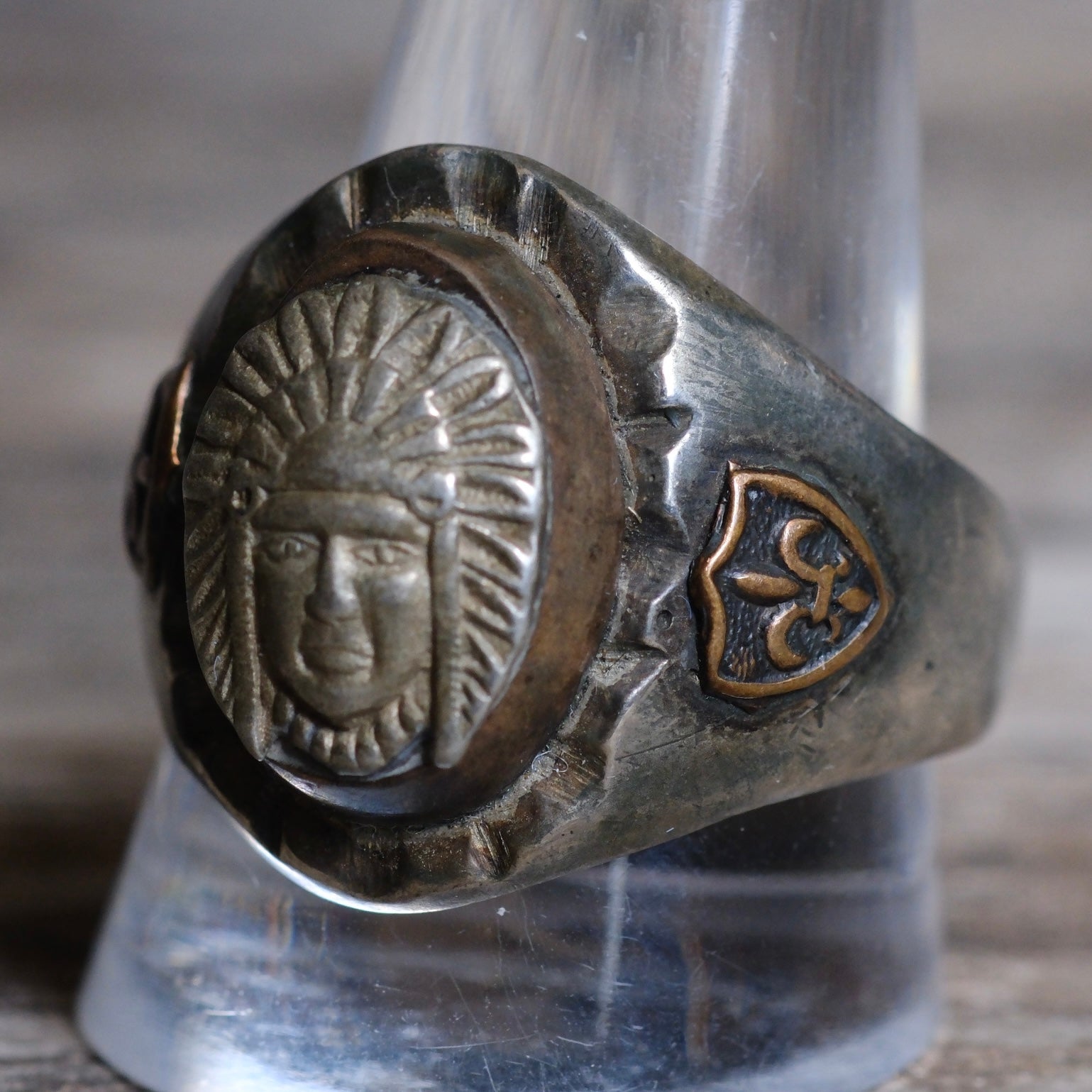 Vintage Mexican Biker Souvenir Big Chief Ring 12.25