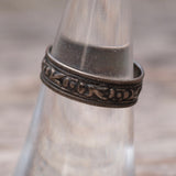 Vintage Sterling Silver Scroll Band 6.75