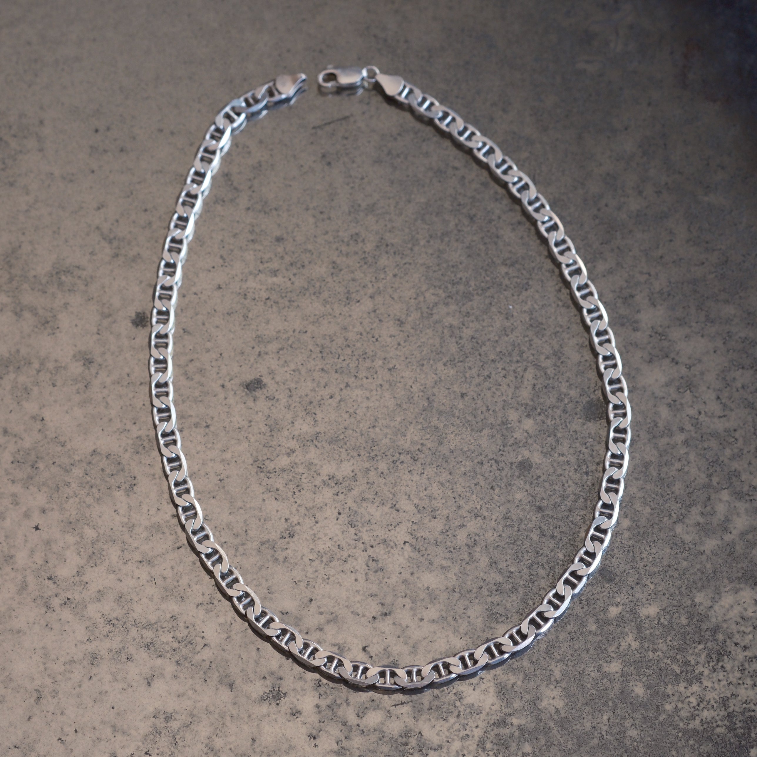 Vintage Sterling Silver Mariner Chain Necklace 18"