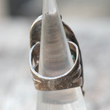 Vintage Sterling Coral Feather Ring 2.75