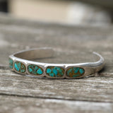 Vintage Sterling Turquoise Inlay Cuff