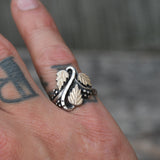 Vintage Sterling Leaf Ring 7.25