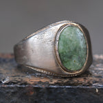 Vintage Sterling Serpentine Signet Ring 10.5