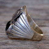 Vintage Sterling Onyx Eagle Ring 11
